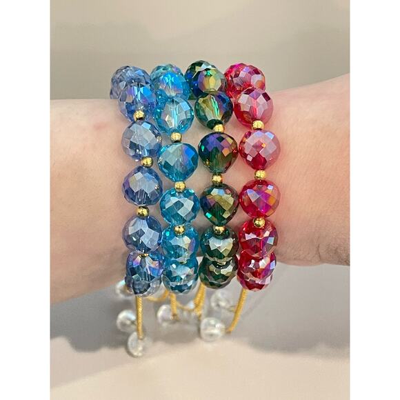 Deep Blue Swarovski Beaded Bracelet - Picture 13 of 16